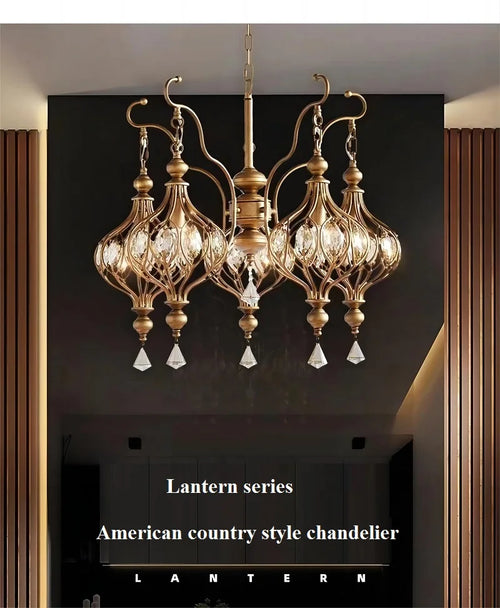 lustre rétro français en cristal style vintage suspension