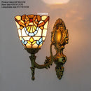 applique murale fleurs turques abat-jour baroque en verre décoratif