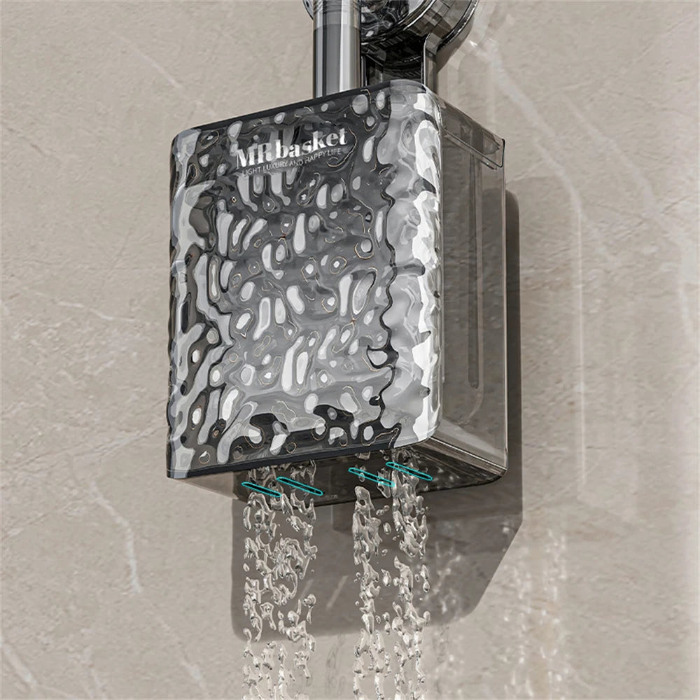 brosse de toilette à ventouse motif glacier avec long manche et fixation murale - vue 6 sur 8
