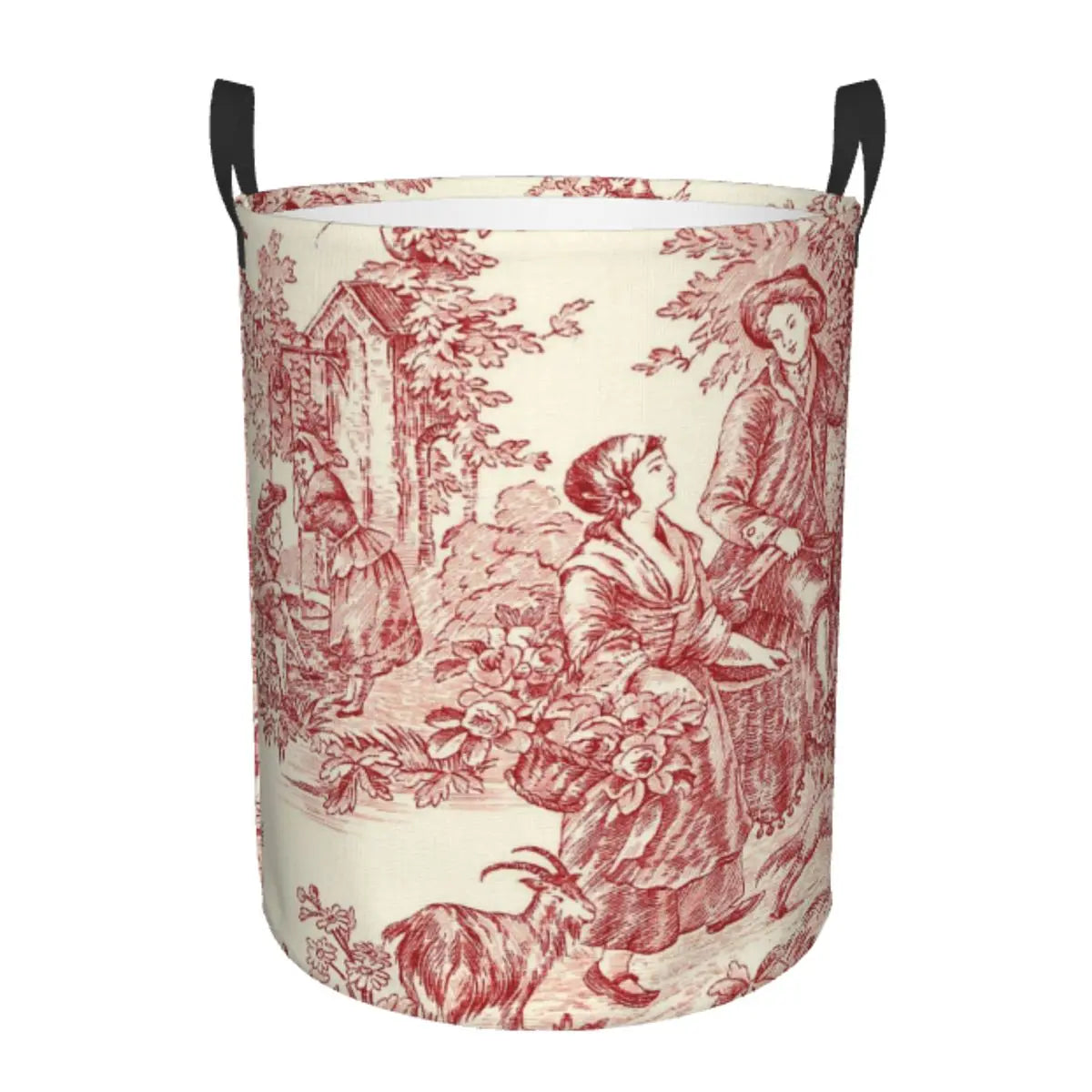 panier à linge pliable personnalisé classique en toile de jouy pour jouets - vue 25 sur 29