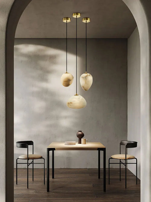 lustre suspendu led marbre géométrique intensité variable