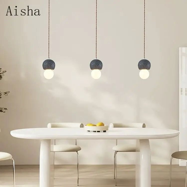 suspension wabi-sabi design nordique luminaire créatif pour intérieur - vue 3 sur 12