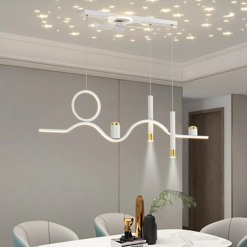 Plafonnier LED à couleur changeante décor nordique luminaria de teto lustres plafond verre plafonnier cuisine lumière - vue 2 sur 8