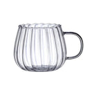 Tasse café verre borosilicate rayures créatives 400 ml