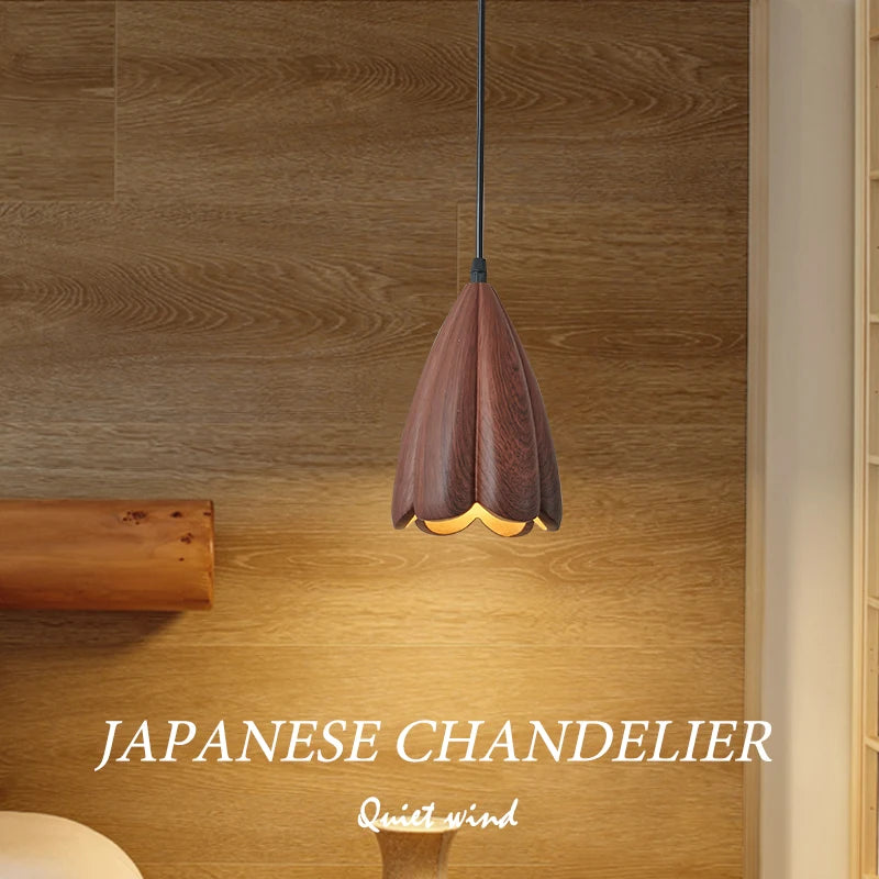suspension en bois de noyer artisanale pour décoration moderne - vue 4 sur 11