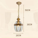 suspension led antique en verre et cuivre pour extérieur et intérieur