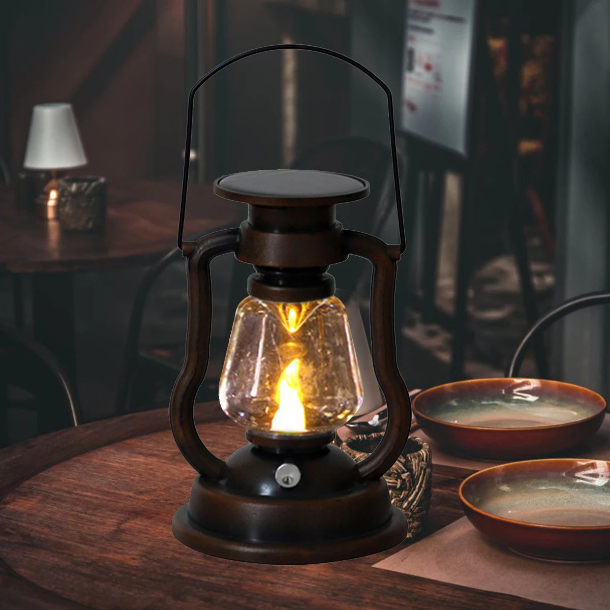 lampe solaire à led pour jardin et camping portable - vue 5 sur 7