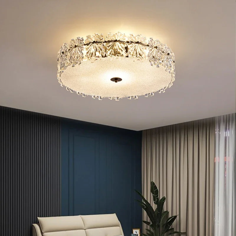plafonnier led en verre cristal design minimaliste pour intérieur élégant - vue 4 sur 13