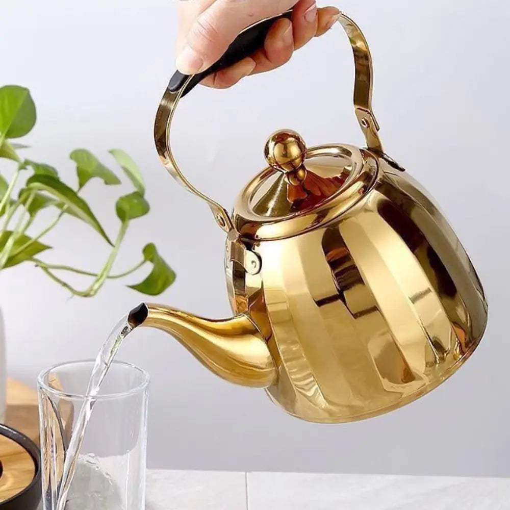 Bouilloire inox motif floral avec infuseur amovible - vue 6 sur 7