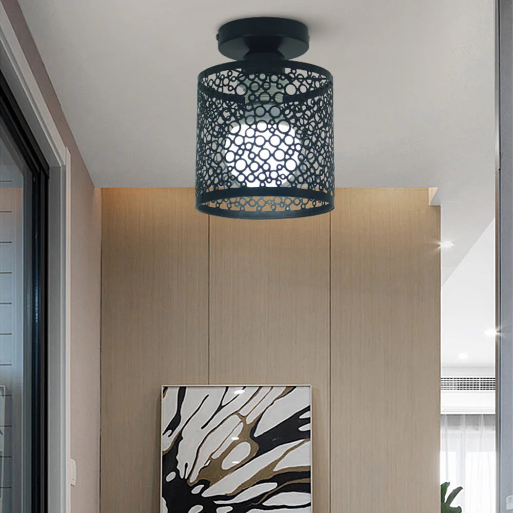 lustre suspendu en métal style rétro edison moderne - vue 5 sur 7