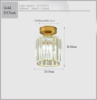 2024 Modern Crystal Chandelier Creative Design Black/Gold Corridor Ceiling Lamp Applicable To Porch Restaurant Lamps