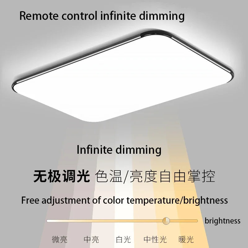 Modern Living Room Light 2024 Ultra Thin LED Ceiling Light Remote Control Dimming Restaurant Bedroom Balcony Panel Light - vue 7 sur 24