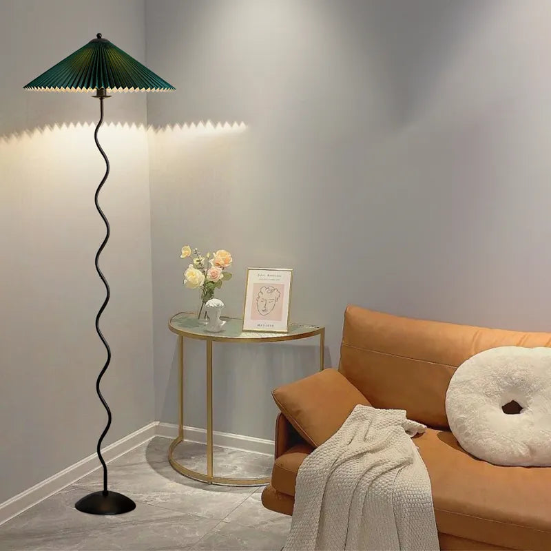 Abat-jour LED en tissu plissé nordique