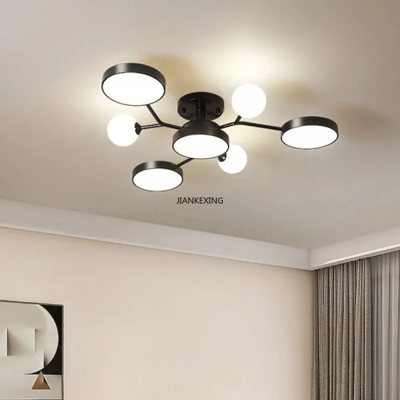 lustre led moderne en boule de verre pour décoration maison - vue 4 sur 10