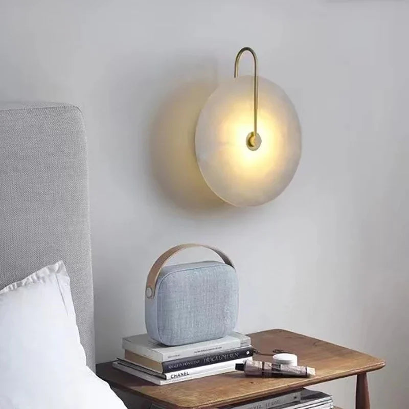 Applique murale LED marbre moderne luxe noir or - vue 6 sur 11