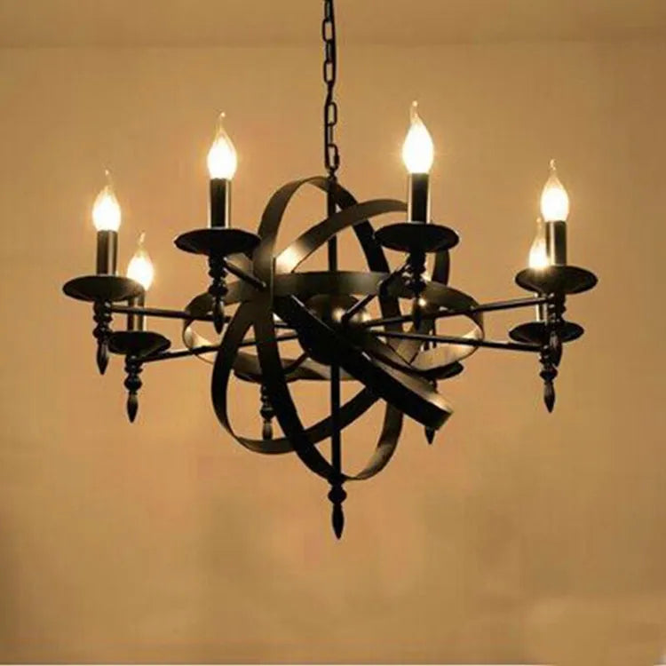 Lustre style Loft américain en métal rétro rustique - vue 3 sur 7