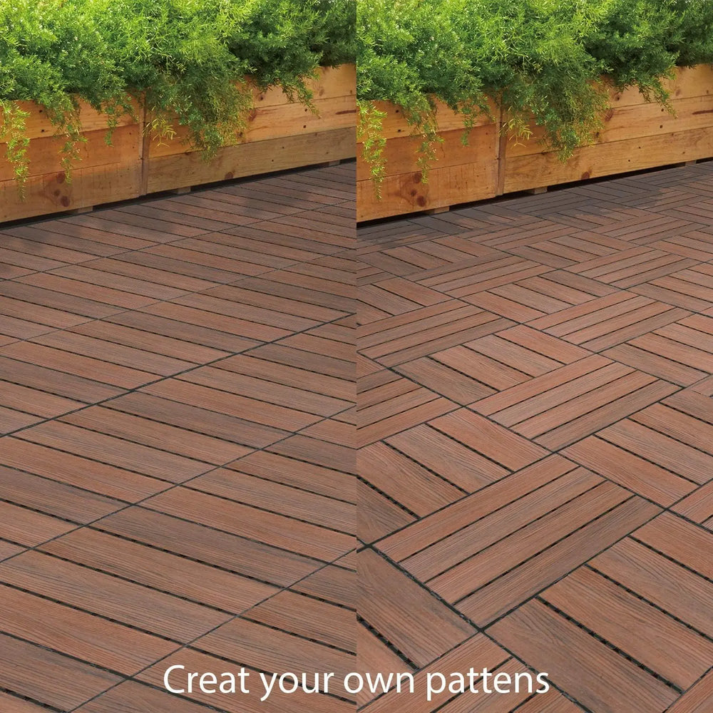 Dalles clipsables extérieures rénovation terrasse bois 30 pièces