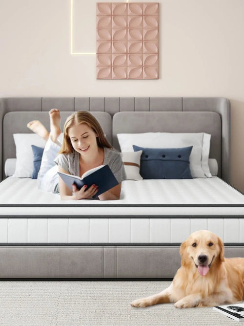 matelas à ressorts ensachés 24 cm confort antiallergique et design ergonomique
