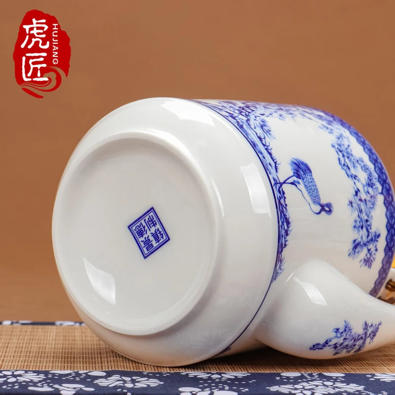 Théière céramique jingdezhen grande capacité style chinois traditionnel - vue 7 sur 7