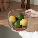 Bol fruits verre base bois design moderne salon