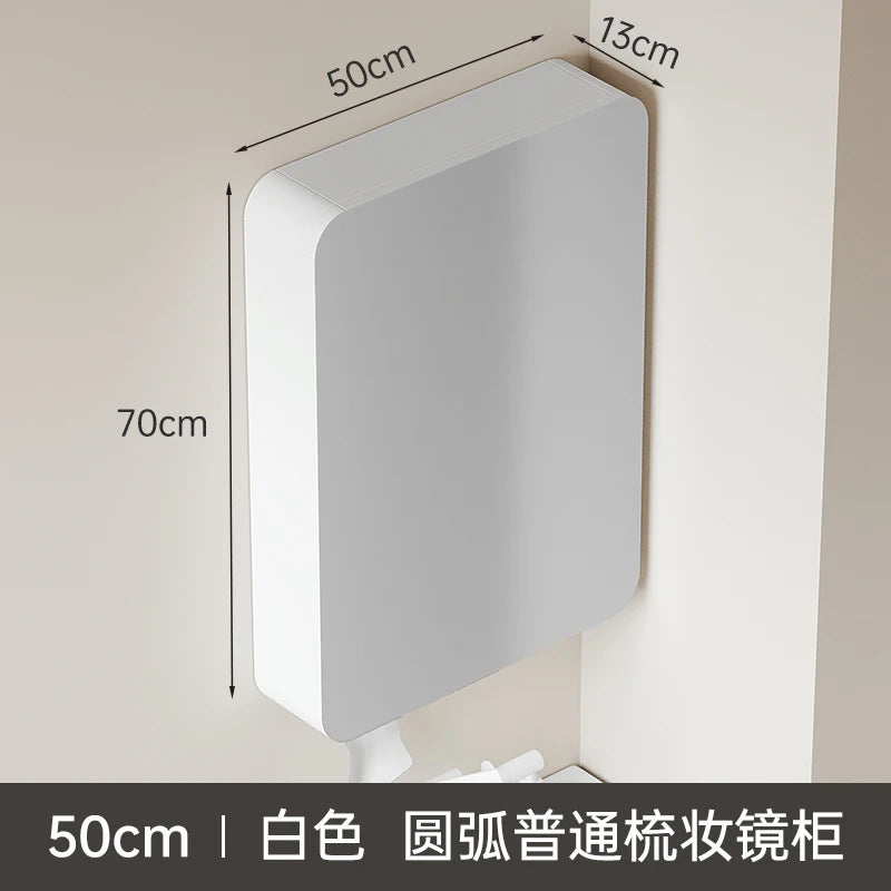 armoire circulaire en aluminium avec miroir éclairage intelligent et rangement - vue 21 sur 32