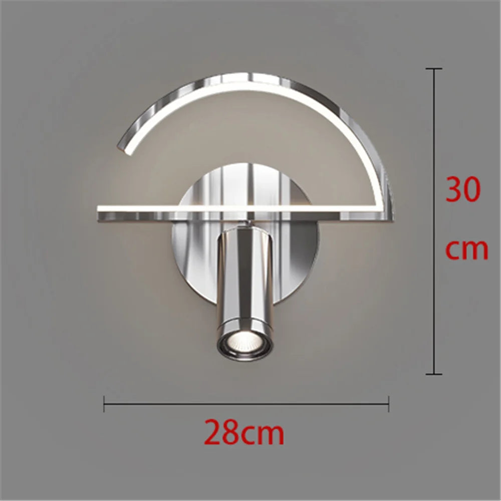 applique murale à led moderne en chrome pour intérieur design - vue 10 sur 16