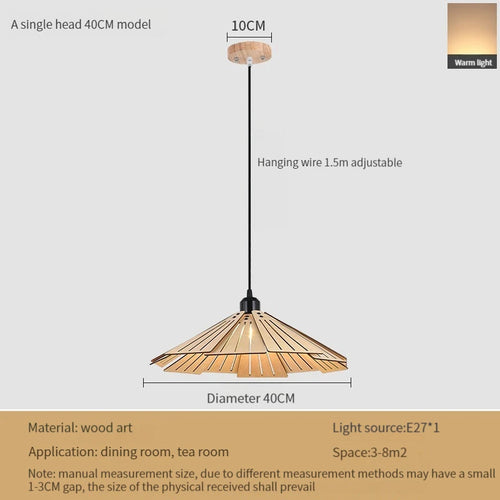 suspension en bois rétractable à bascule luminaire décoratif d'intérieur - vue 13 sur 18