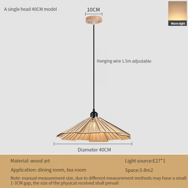 suspension en bois rétractable à bascule luminaire décoratif d'intérieur - vue 12 sur 18