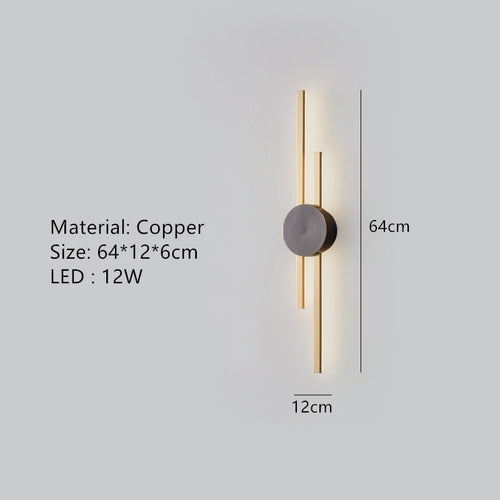 applique murale minimaliste en laiton led pour restaurant - vue 18 sur 18