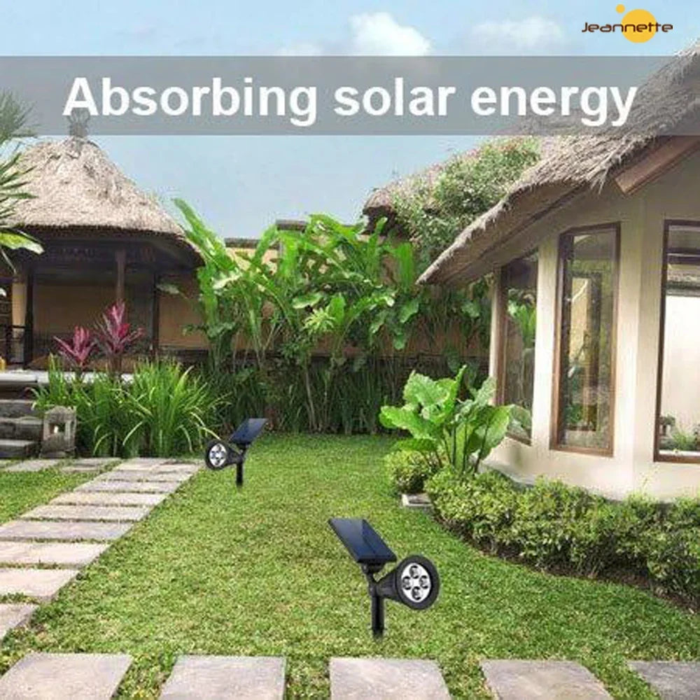 Projecteurs solaires extérieur étanche lumière solaire mur sol lumières solaires pour jardin piscine arbre étang voie paysage cour pelouse - vue 6 sur 9