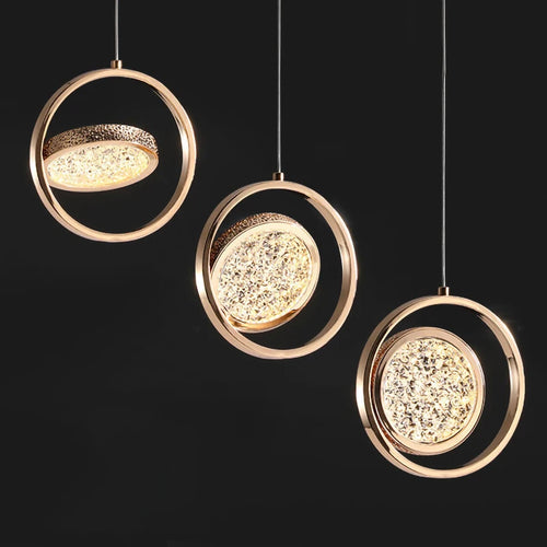 Nordique moderne suspension LED lumière or acrylique lustre créativité suspension lampe intérieur maison loft chambre chevet étude escaliers - vue 4 sur 20