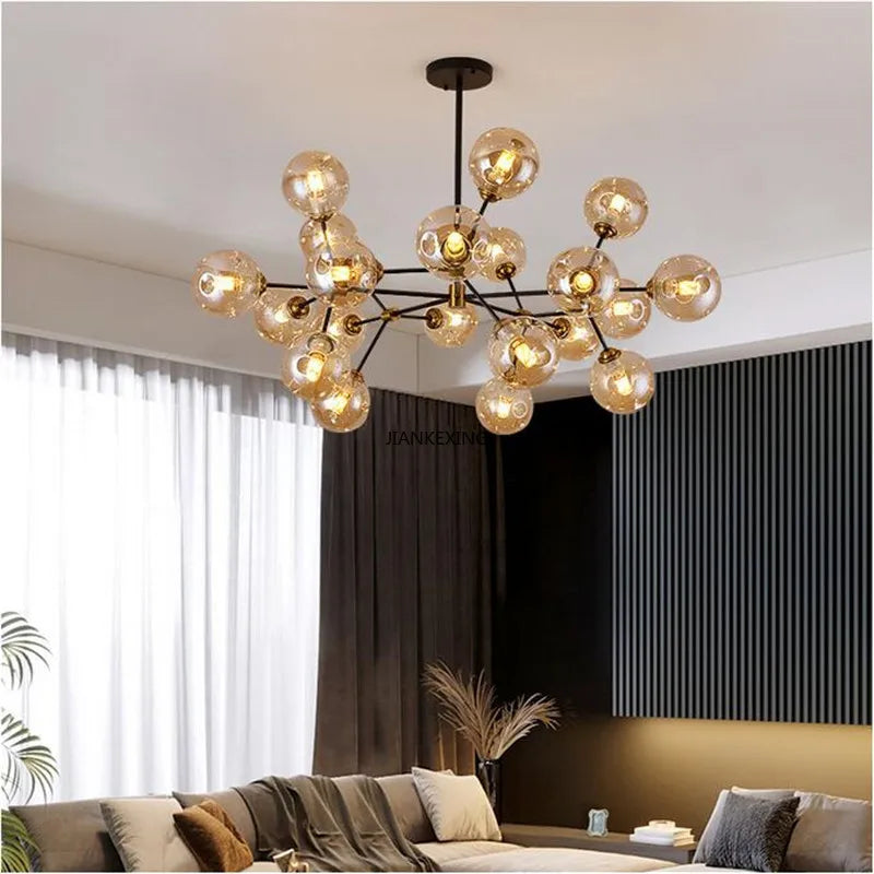 Lustre Led suspendu en forme de boule de verre - vue 4 sur 9