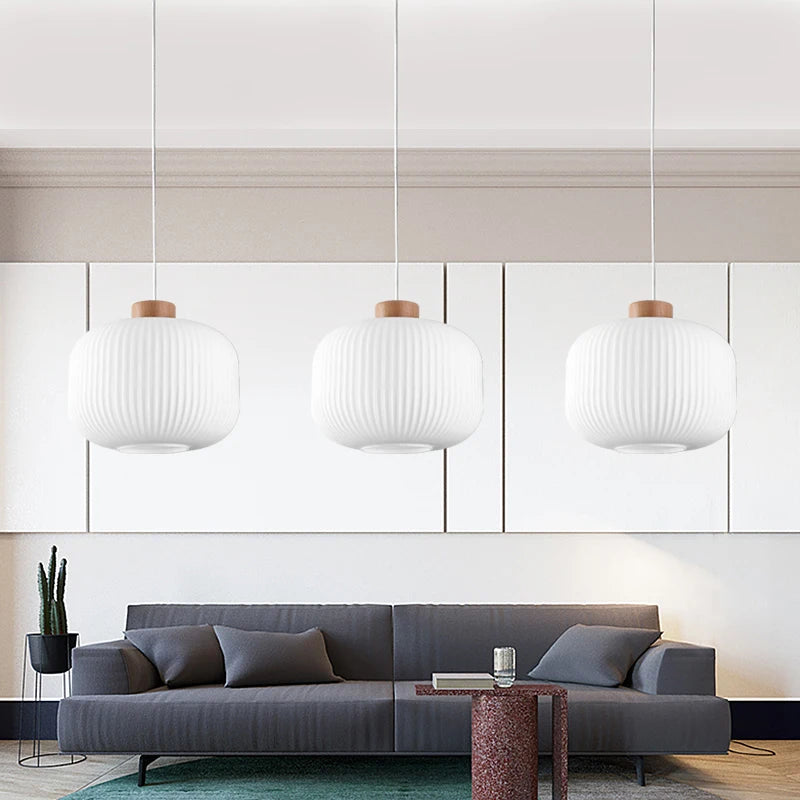 lampe led suspendue design nordique makaron pour décoration intérieure - vue 5 sur 9