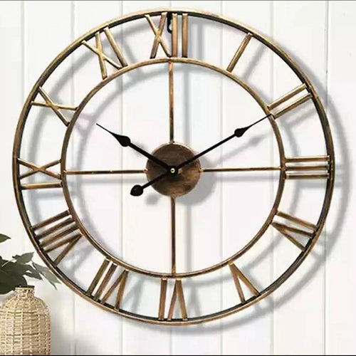 horloge murale chiffres romains décorative pour intérieur et extérieur - vue 7 sur 8