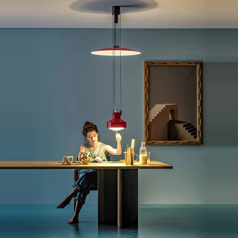 lustre italien flexible en aluminium avec leds dimmables - vue 6 sur 14