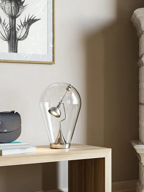 lampe de bureau vintage en verre style industriel tactile - vue 5 sur 8