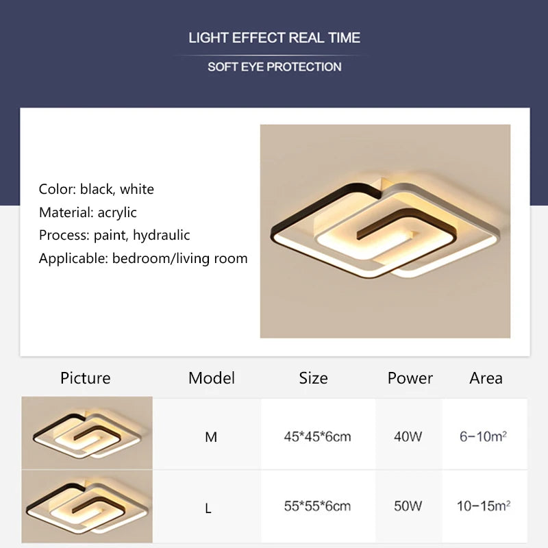 lustre led moderne carré pour intérieur luminaire - vue 6 sur 9