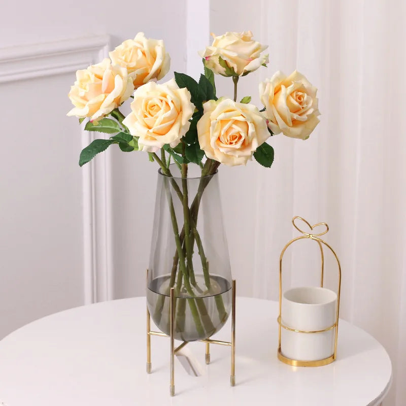 roses artificielles au toucher réaliste pour décoration florale