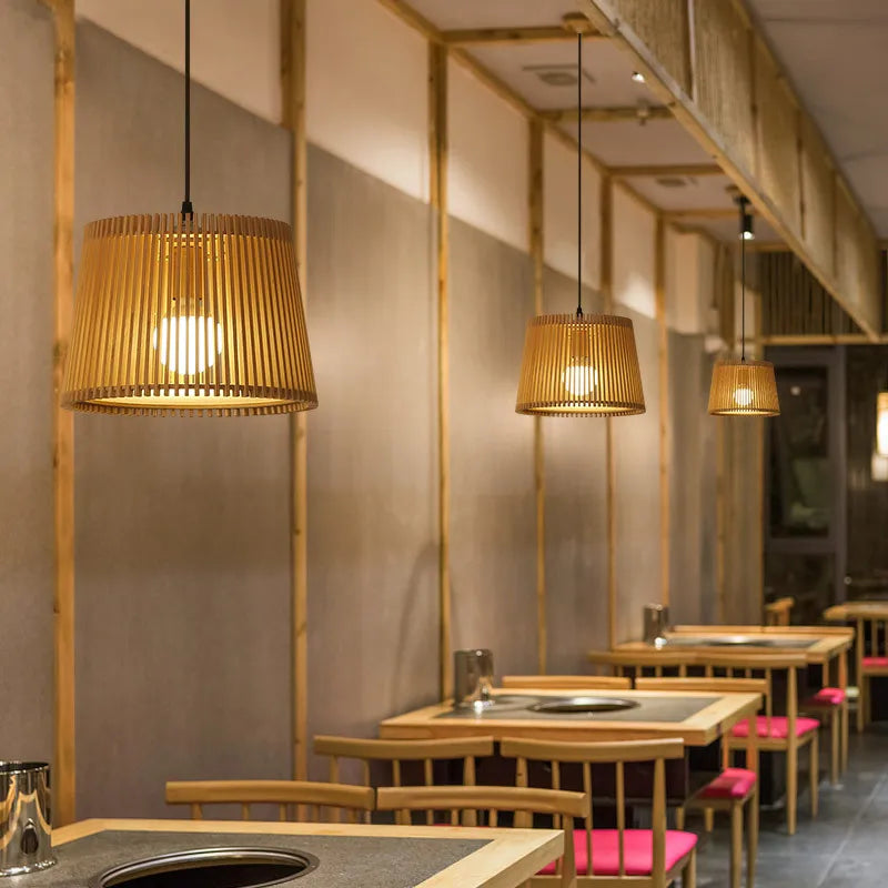 suspension en bois massif design moderne pour décoration intérieure - vue 3 sur 8