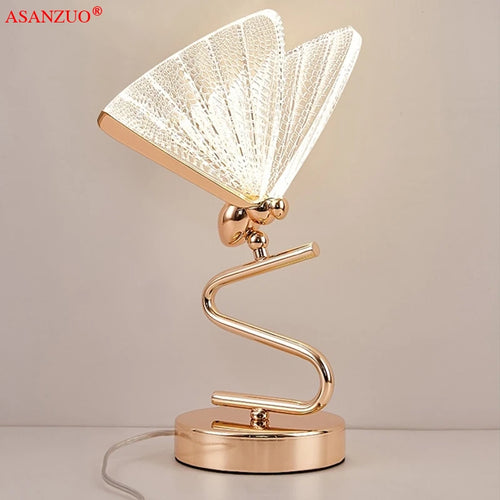 Lampe à poser LED Abat-jour papillon