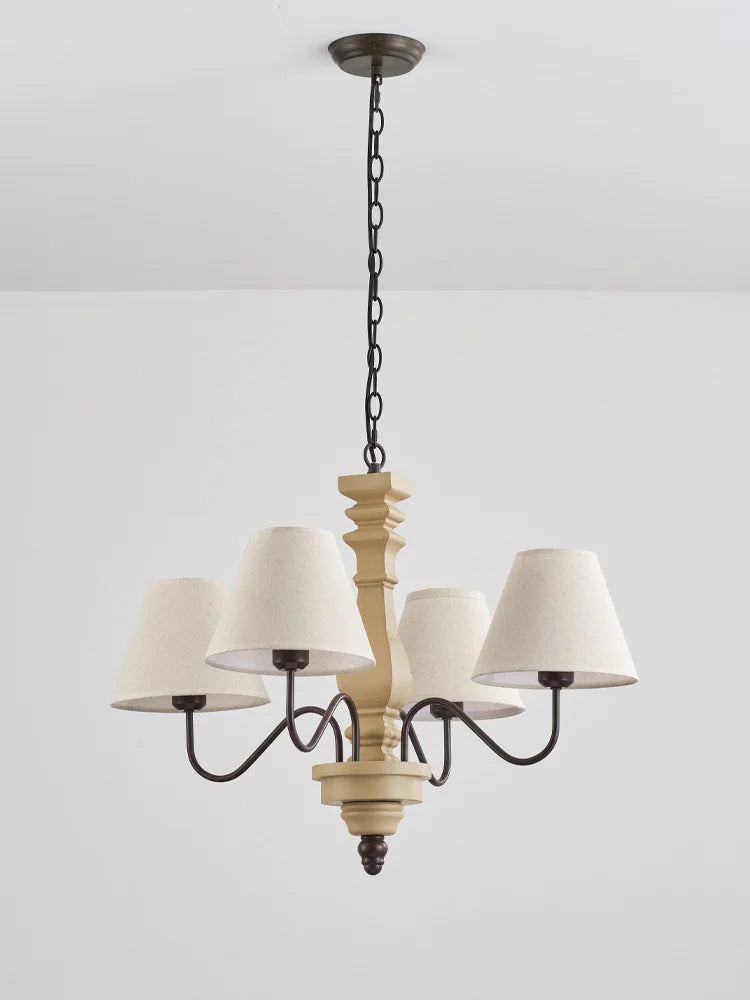 lustre vintage suspendu pour bar café cuisine en bois avec éclairage led - vue 3 sur 7