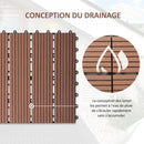 Dalles clipsables sol extérieur antidérapantes 30x30 cm