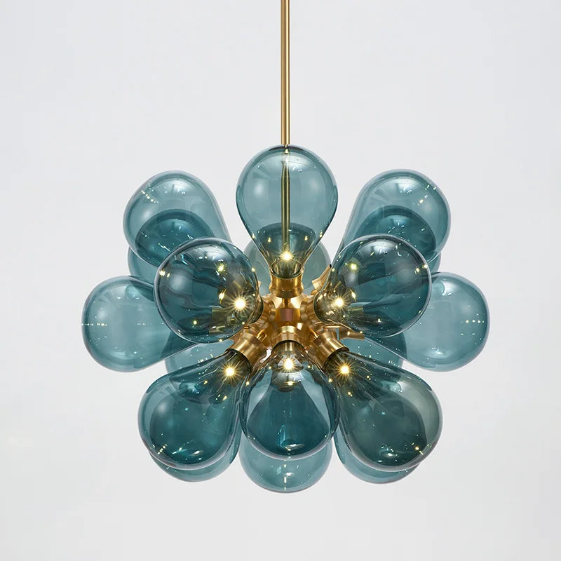 suspension design nordique moderne en verre coloré led décorative