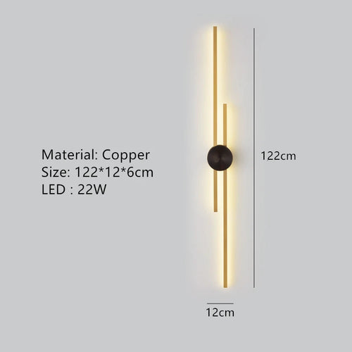 applique murale minimaliste en laiton led pour restaurant - vue 14 sur 18