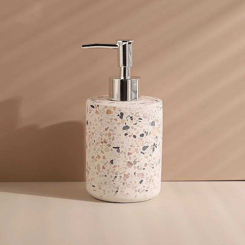 bouteille de lotion en terrazzo pour gel douche et savon - vue 6 sur 7