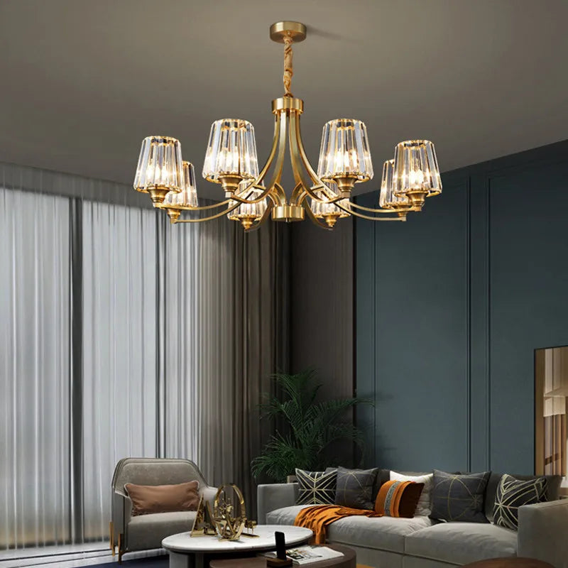 SANDYHA moderne cristal cuivre lustres nordique luxe Design intérieur décor à la maison lampe à LED pour salon salle à manger chambre - vue 2 sur 10
