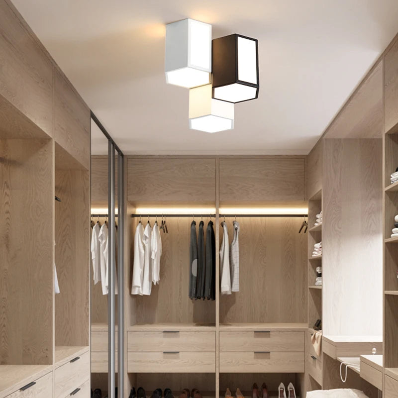 Plafonnier Créatif Géométrique LED Pour Allée Couloir Chambre Restaurant Décor À La Maison Plafond Art Lumières Éclairage Intérieur - vue 6 sur 8