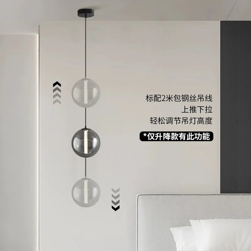 suspension en verre fumé lampe design pour restaurant et café - vue 5 sur 8