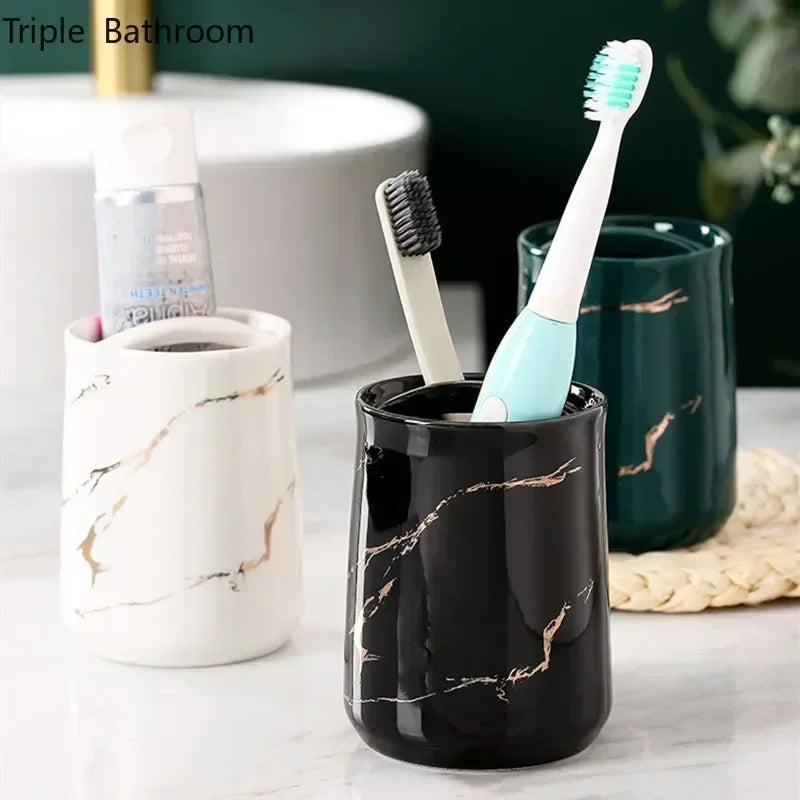 porte-brosse à dents en céramique design pour salle de bain - vue 5 sur 15