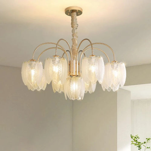 SANDYHA moderne luxe cristal plume Style lustres chambre lampe à LED salon salle à manger intérieur décor à la maison suspension éclairage